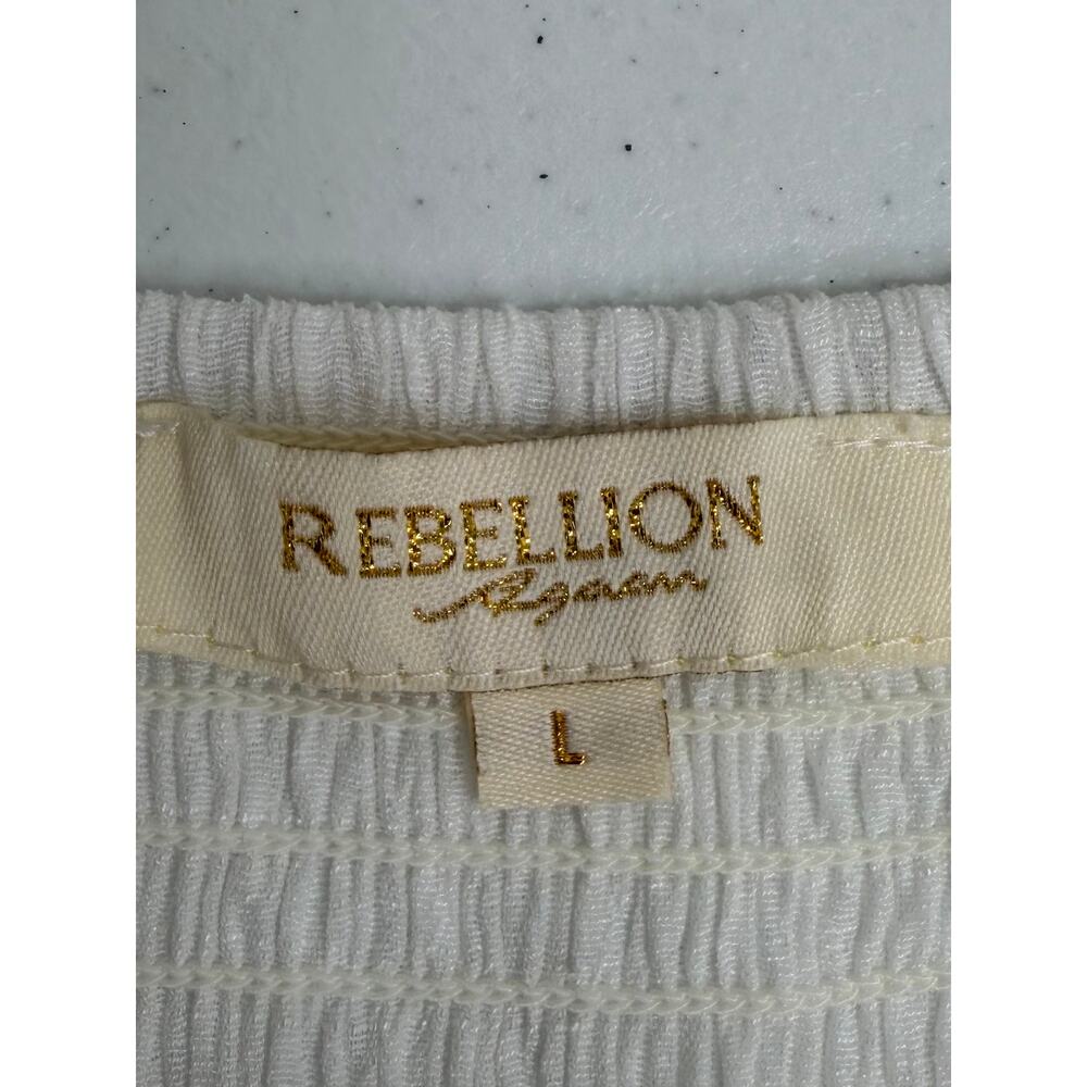 Rebellion Again Tiered Baby Doll Dress Women's L Lace Bodice Festival Coquette - Picture 7 of 13
